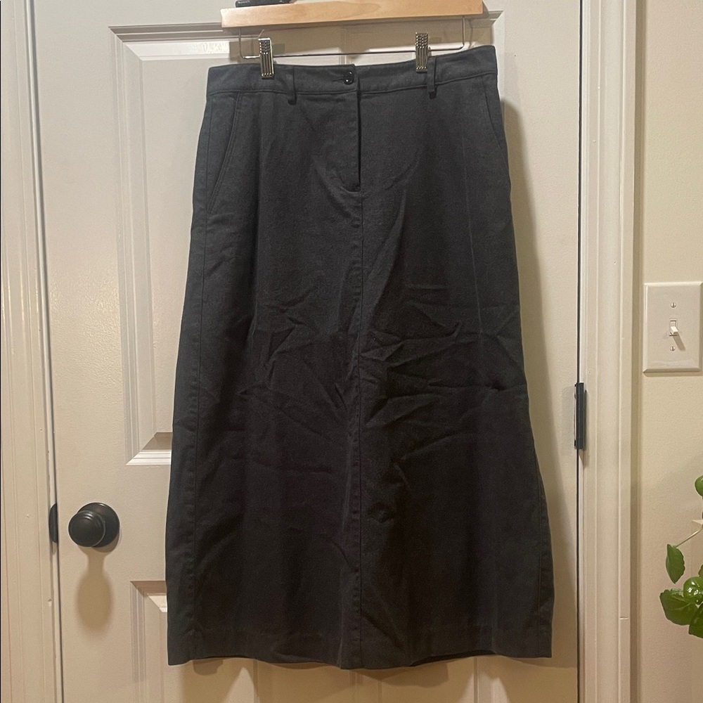 L.L. Bean Classic charcoal Maxi Skirt Size 8